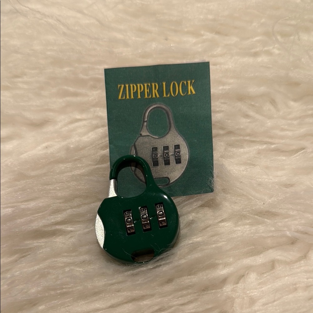 Green Combination Zipper Lock